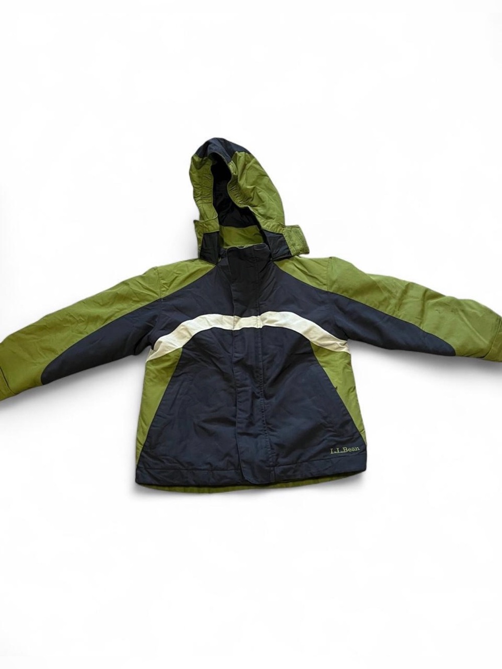 L.L. Bean Kids' Olive & Navy Hooded 3-in-1 Winter Jacket